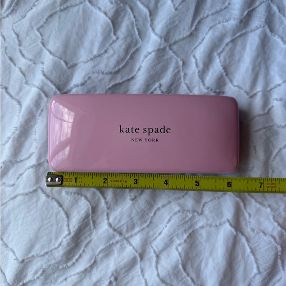 Kate Spade Blush Pink and Dark Green Eyeglass Case with Wipe - Picture 2 of 9